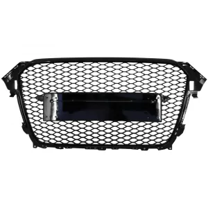 image-29-Kühlergrill für AUDI A4 B8 MOPF 12-15 RS Look Glänzend Schwarz PDC Abdeckungen