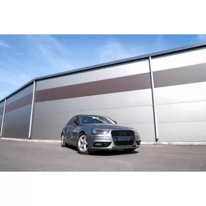 Audi A4 B8 Facelift (2012-2015) RS Design méhsejt mintás hűtőrács, embléma nélküli, zongoralakk fekete, PDC-vel-image-6079508