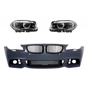 image-15-M-Tech első lökhárító ködlámpa nélkül, teljes LED fényszórókkal, 3 színes M-Power dizájn hűtőráccsal BMW 5 F10 F11 LCI 2015-2017 modellekhez