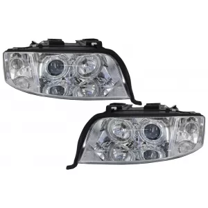 image-62-Prednja svijetla Angel Eyes Xenon pogodna za AUDI A6 4B (C5) (2001-2004) Limuzina Avant Chrome