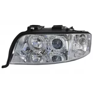 Faruri Xenon compatibil cu Audi A6 4B C5 (2001-2004) Angel Eyes Crom-image-6030483
