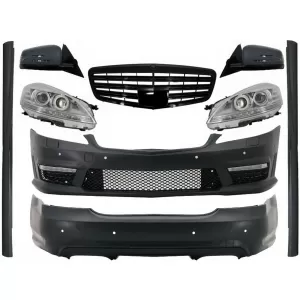 image-30-Komplett Body Kit hűtőráccsal, visszapillantó tükrökkel és LED fényszórókkal MERCEDES S-osztály W221 (2005-2009) (hosszú tengelytávú) modellekhez, AMG Dizájn