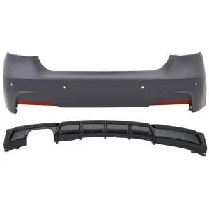 image-20-M-Technik Dizájn hátsó lökhárító és zongoralakk fekete diffúzor bal dupla kipufogónyílással BMW 3 F30 2011+