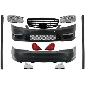 image-32-Komplett Body Kit zongoralakk fekete hűtőráccsal, Mercedes-Benz S-osztály W221 2005-2009 (hosszú tengelytáv), Facelift, AMG Dizájn