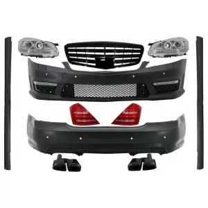 image-33-Komplett Body Kit zongoralakk fekete hűtőráccsal, Mercedes-Benz S-osztály W221 2005-2009 (hosszú tengelytáv), Facelift, AMG Dizájn