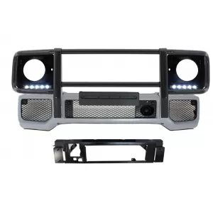 image-76-Lökhárító, fekete gallytörővel és fényszórókerettel, LED nappali menetfénnyel, Mercedes W463 G-osztály 89+, G65 design
