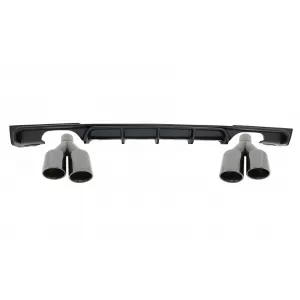 image-36-Hátsó lökhárító diffúzor egy/dupla kipufogónyílással és fekete kipufogóvégekkel BMW 3 F30 / F31 2011+ modellekhez, M Performance Dizájn