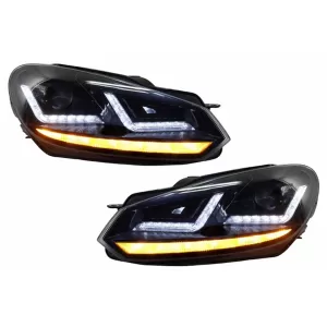 Kühlergrill für VW Golf VI 08-12 Scheinwerfer LED Dynamic Sequential R20 Look-image-6031763
