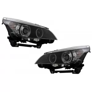 image-20-CCFL Angel Eye fényszóró BMW 5-ös E60 E61 (2003-2004) LED irányjelző dupla projektoros fekete