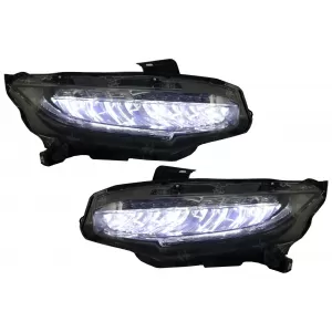 Headlights Full LED suitable for Honda Civic Mk10 FC/FK (2016-Up) Sedan & Hatchback with Sequential Dynamic Turning Lights