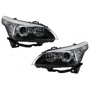 image-8-LED Dayline & Angel Eyes Prednja svijetla prikladna za BMW serije 5 E60 E61 (2003-2007) LCI izgled