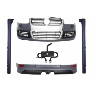 image-35-Body Kit VW Golf 5 V (2003-2007) modellekhez, R32 szálcsiszolt alumínium hatású hűtőráccsal, komplett kipufogórendszerrel