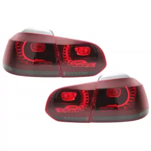 Taillights Full LED suitable for VW Golf 6 VI (2008-2013) R20 Design Red Cherry with Sequential Dynamic Turning Lights (LHD and RHD)