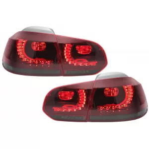 Taillights Full LED suitable for VW Golf 6 VI (2008-2013) R20 Design Red Cherry with Sequential Dynamic Turning Lights (LHD and RHD)