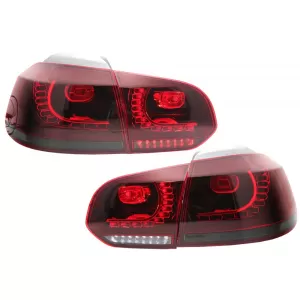Taillights Full LED suitable for VW Golf 6 VI (2008-2013) R20 Design Red Cherry with Sequential Dynamic Turning Lights (LHD and RHD)