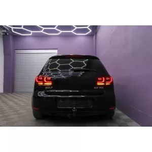 Taillights Full LED suitable for VW Golf 6 VI (2008-2013) R20 Design Red Cherry with Sequential Dynamic Turning Lights (LHD and RHD)