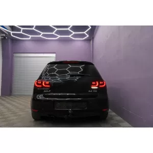 Taillights Full LED suitable for VW Golf 6 VI (2008-2013) R20 Design Red Cherry with Sequential Dynamic Turning Lights (LHD and RHD)
