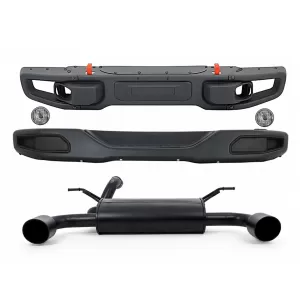 Metal Body Kit suitable for Jeep Wrangler Rubicon JK (2007-2017) 10th Anniversary Hard Rock Style With Complete Exhaust System Axle-Back - COCBJEWJKTY