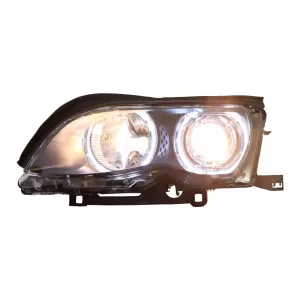 Faruri LED Angel Eyes compatibil cu BMW Seria 3 E46 (09.2001-03.2005) Negru-image-6033923