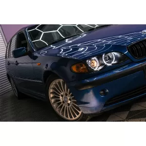 Faruri LED Angel Eyes compatibil cu BMW Seria 3 E46 (09.2001-03.2005) Negru-image-6089015