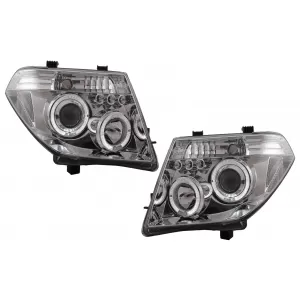 image-18-Angel Eyes Prednja svijetla prikladna za Nissan Navara D40 (2004-2009) Pathfinder R51 (2005-2008) Chrome