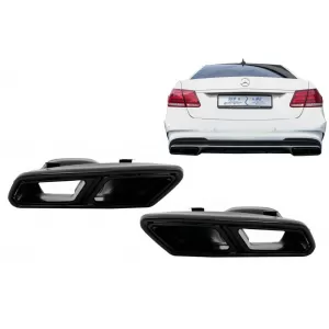 Ornamente tobe sistemul de evacuare compatibil cu Mercedes S-Class W222 E-Class W212 Facelift CLS W218 SL-Class R231 E63 S65 Design Black Exclusive Editon-image-6088771