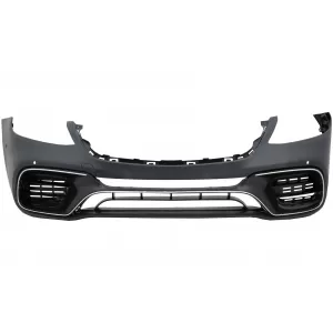Pachet Exterior Complet compatibil cu Mercedes S-Class W222 Facelift (2013-08.2020) S63 Design Cu Grila Centrala Negru Mat-image-6033996