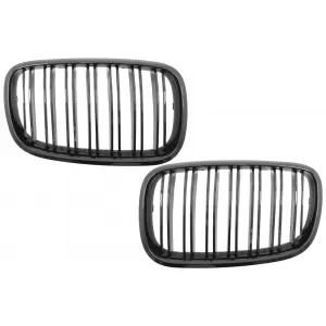 image-28-Első vese rács szett BMW X5/X6 E70/E71 (2007-2014) Dupla rácsos M Design Zongoralakk Fekete