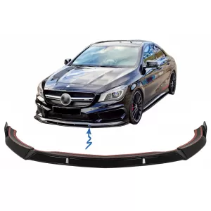 image-11-Frontspoilerlippe für Mercedes CLA45 C117 X117 13-16 Glänzend Schwarz