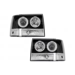 image-28-Jeep Grand Cherokee I ZJ 93-98 Első fényszóró Angel Eyes Fekete