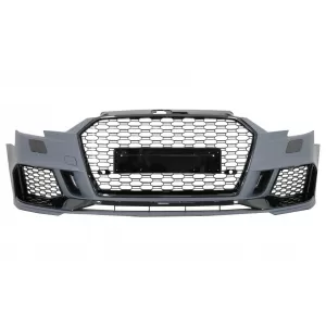 image-25-Frontstoßstange für AUDI A3 8V Facelift 16-19 Limousine Cabrio RS3 Look Brillantes Schwarz