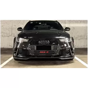 Front Stoßstange Add-On Spoiler Lippe für Audi A6 C7 4G RS6 2011-2018 Carbon-image-6041129