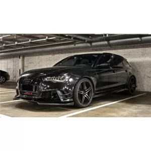 Front Stoßstange Add-On Spoiler Lippe für Audi A6 C7 4G RS6 2011-2018 Carbon-image-6041131