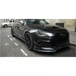 Front Stoßstange Add-On Spoiler Lippe für Audi A6 C7 4G RS6 2011-2018 Carbon-image-6041132