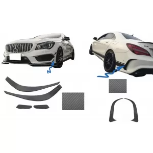 image-22-Сплитери Перки за Броня Перки Aero Side Vent Canards подходящи за Mercedes Benz CLA W117 C117 X117 (2013-2016) CLA45 A-Design Carbon Film