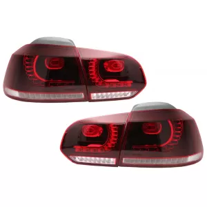 Taillights Full LED suitable for VW Golf 6 VI (2008-2013) Cherry Red R20 GTI Design (LHD and RHD)