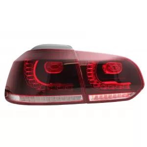 Taillights Full LED suitable for VW Golf 6 VI (2008-2013) Cherry Red R20 GTI Design (LHD and RHD)