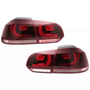 Taillights Full LED suitable for VW Golf 6 VI (2008-2013) Cherry Red R20 GTI Design (LHD and RHD)