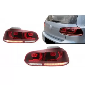 Taillights Full LED suitable for VW Golf 6 VI (2008-2013) Cherry Red R20 GTI Design (LHD and RHD)
