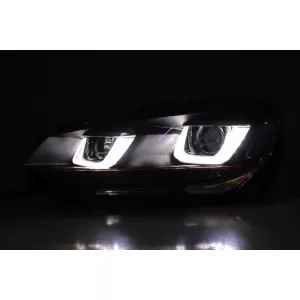 Gitter für VW Golf 6VI 08-12 Scheinwerfer LED DRL U-Look Rückleuchten Full LED-image-6037445