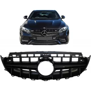 image-49-Zentraler Kühlergrill für Mercedes E-Klasse W213 S213 C238 A238 2016-2019 Schwarz E63 Look