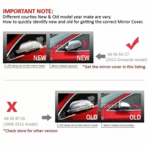 Capace oglinzi compatibil cu Audi A6 4G C7 (2011-2018) Limousine Avant Aluminiu Extinction RS6 Design-image-6040868
