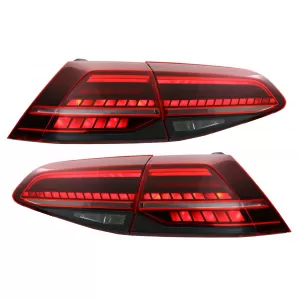 Full LED Taillights suitable for VW Golf 7 & 7.5 VII (2012-2019) Facelift Retrofit G7.5 Look Dynamic Sequential Turning Lights Dark Cherry Red