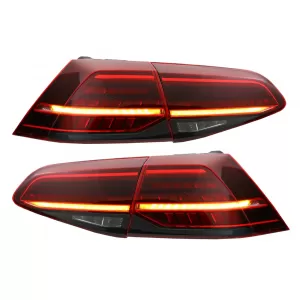 Full LED Taillights suitable for VW Golf 7 & 7.5 VII (2012-2019) Facelift Retrofit G7.5 Look Dynamic Sequential Turning Lights Dark Cherry Red