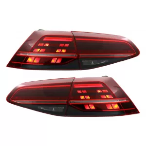 Full LED Taillights suitable for VW Golf 7 & 7.5 VII (2012-2019) Facelift Retrofit G7.5 Look Dynamic Sequential Turning Lights Dark Cherry Red