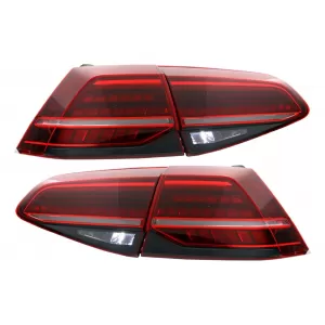 Full LED Taillights suitable for VW Golf 7 & 7.5 VII (2012-2019) Facelift Retrofit G7.5 Look Dynamic Sequential Turning Lights Dark Cherry Red