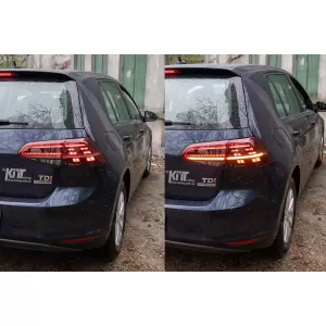 Full LED Taillights suitable for VW Golf 7 & 7.5 VII (2012-2019) Facelift Retrofit G7.5 Look Dynamic Sequential Turning Lights Dark Cherry Red