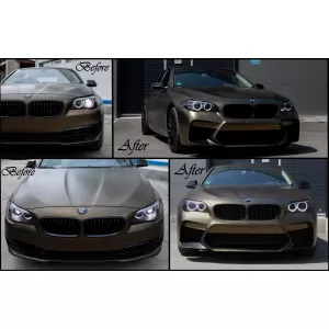 Bara Fata Echipata cu Grile Centrale compatibila cu BMW Seria 5 F10 F11 (2011-2017) M5 G30 Design Fara PDC-image-6046002