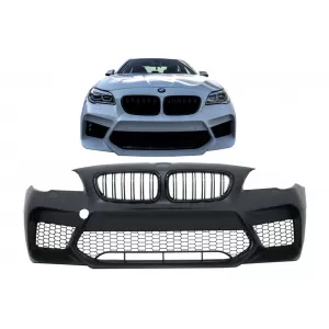 Bara Fata Echipata cu Grile Centrale compatibila cu BMW Seria 5 F10 F11 (2011-2017) M5 G30 Design Fara PDC-image-6093527