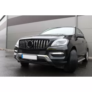 Front Grille suitable for Mercedes ML-Class W166 (2012-2014) GT-R Panamericana Design Black Chrome